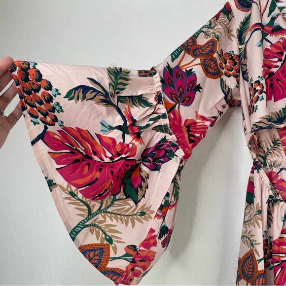 Raga Natura Bell Sleeve Cutout High-Low Midi Dress - Small - Picture 5 of 8